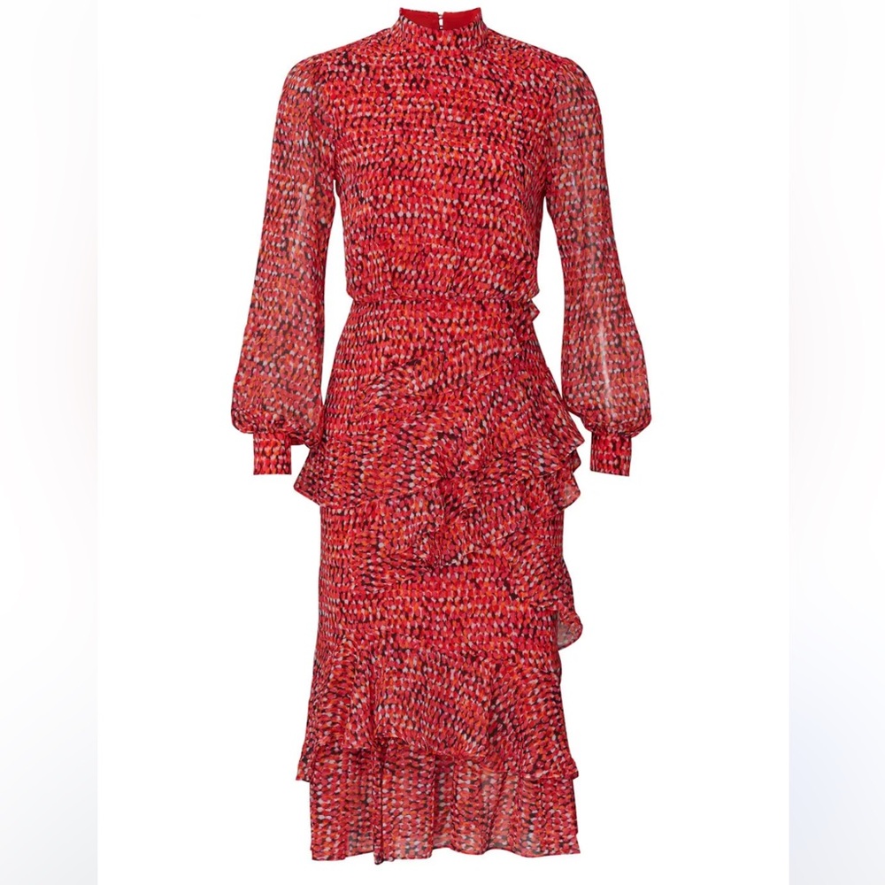 Saloni Isa Midi Ruffle Dress US size 2